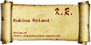 Kubina Roland névjegykártya