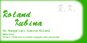 roland kubina business card